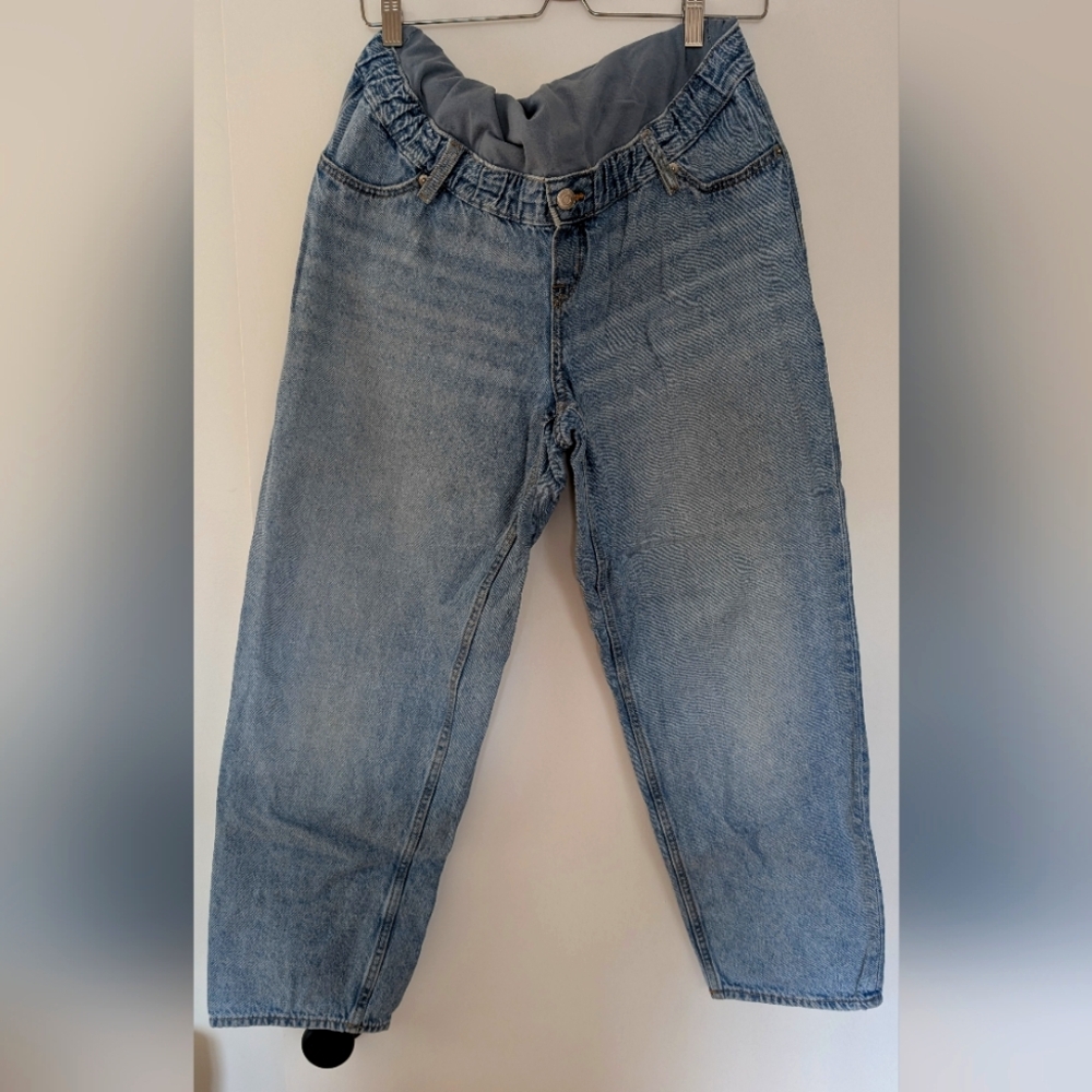 Maternity Light Blue Denim Jeans with Elastic Waistband